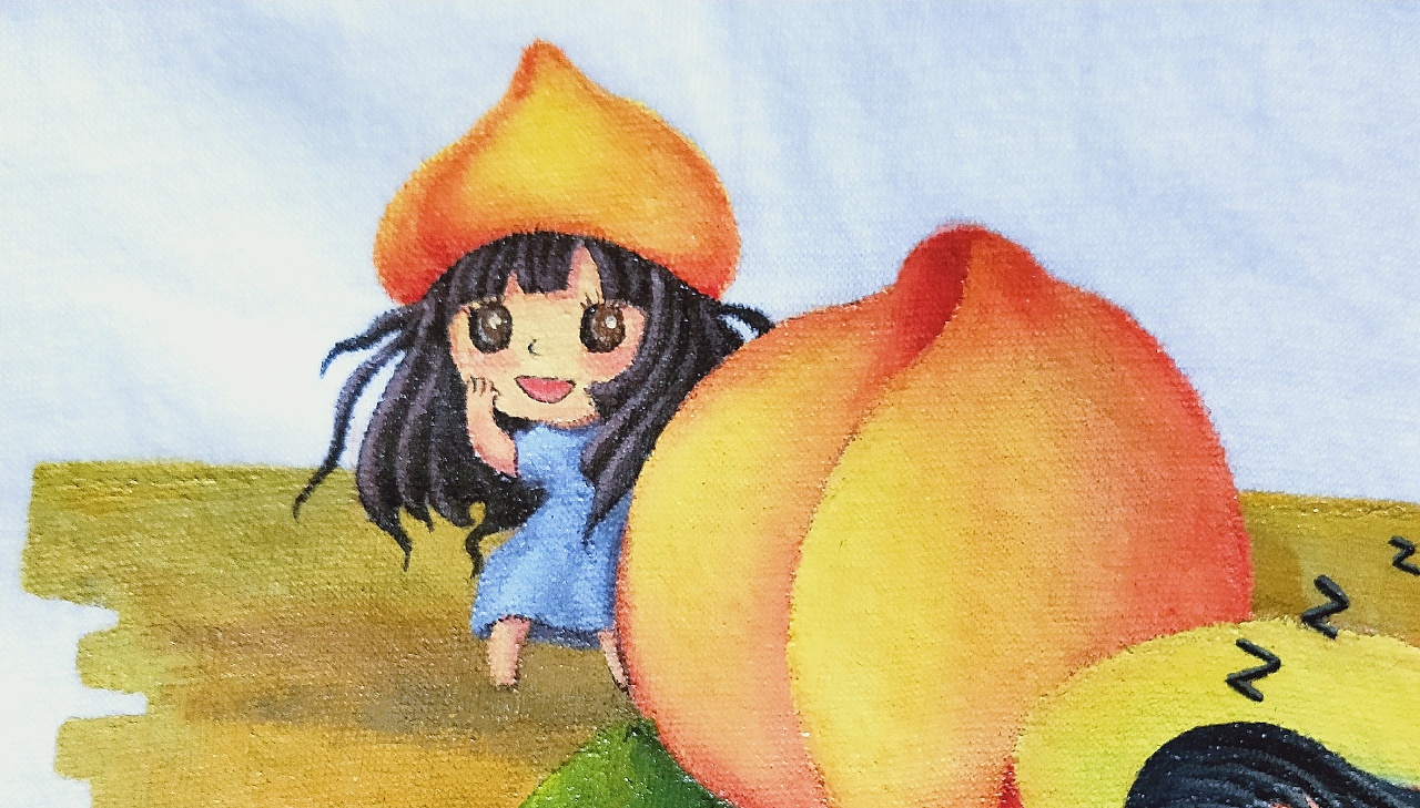 在服饰上用丙烯创作出来,画面效果既个性可爱,又独一无二!