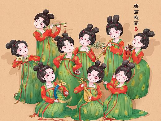 唐宫夜宴小姐姐-同人插画