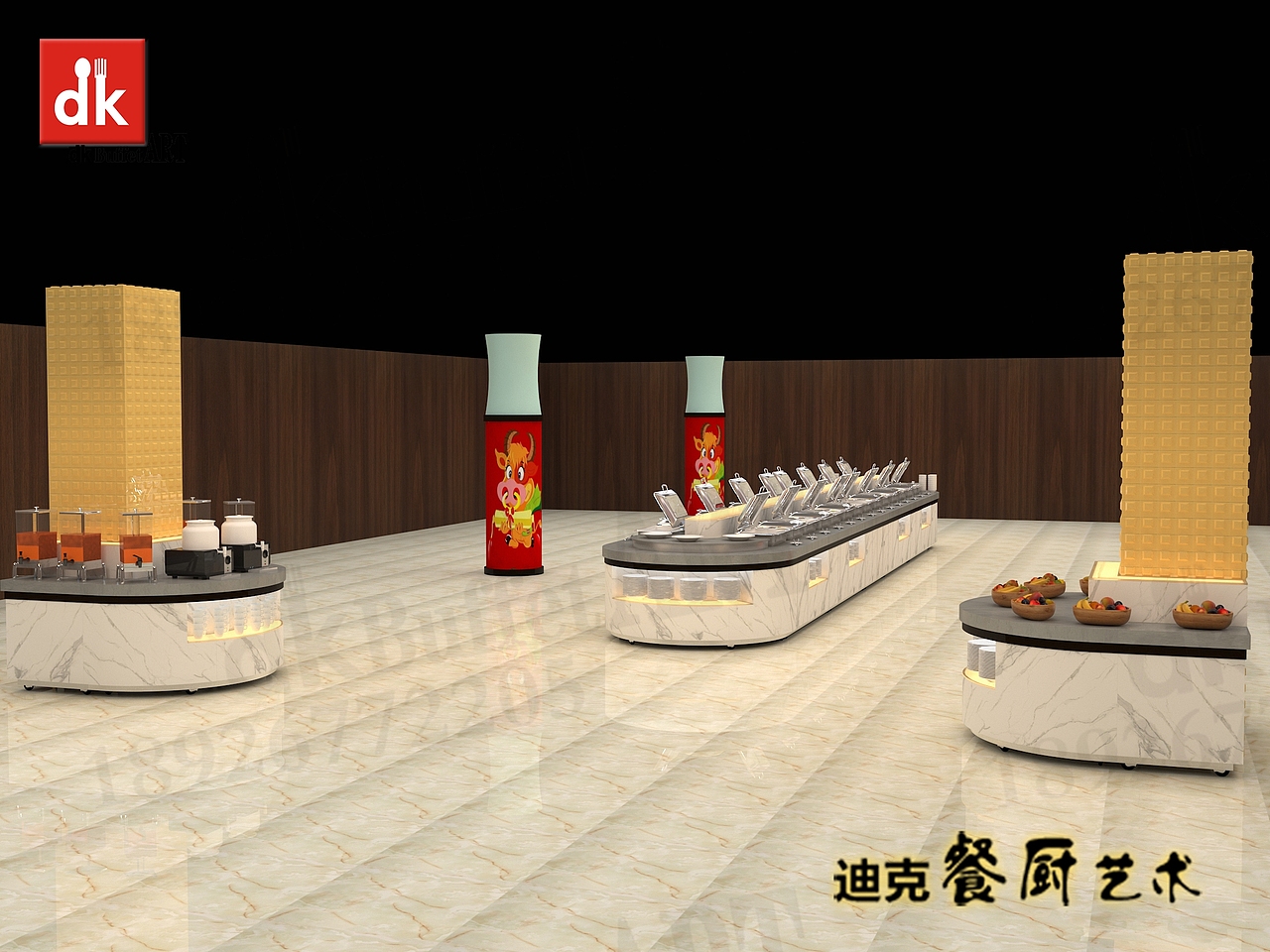 单位食堂取餐线吧台 岩板餐台 党校职工食堂厨房设备