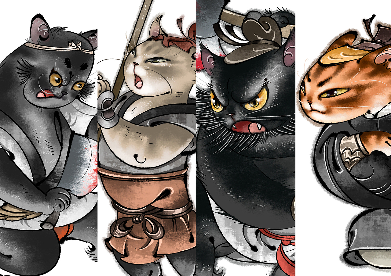 喵水浒 · 第二辑 | 朝朝兰（图ZMzIyNDYxMjg0） - 商业插画 - 站酷设计师朝朝兰原创素材 - 站酷ZCOOL