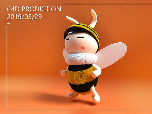 C4D建模 卡通小蜜蜂