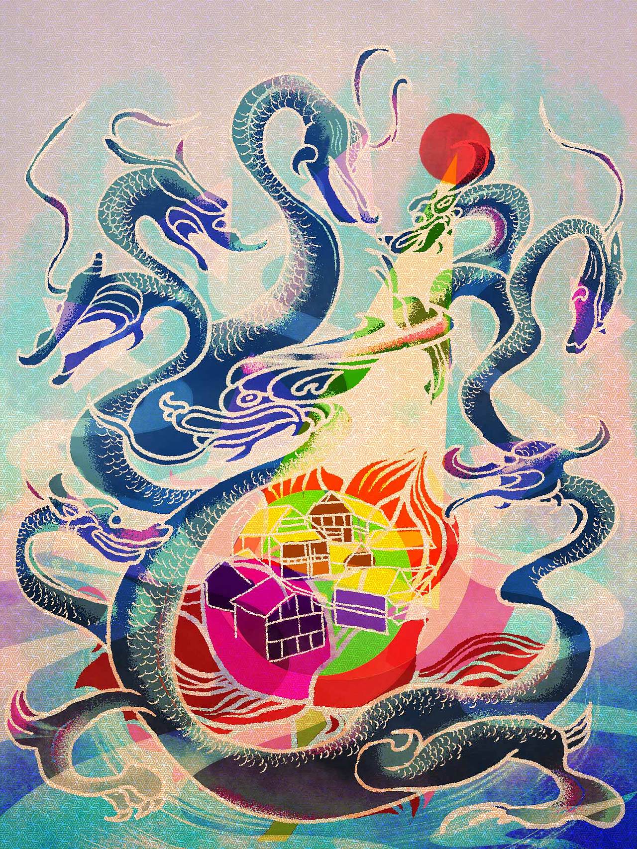 九龙绕广南，霸气昔腾发。广南四周山势开敞，近治诸山布列，形类莲花。风含翠篠娟娟净，雨裛红蕖冉冉香，当年的句町古国已沉睡于此，但青山未改，莲城仍在。
