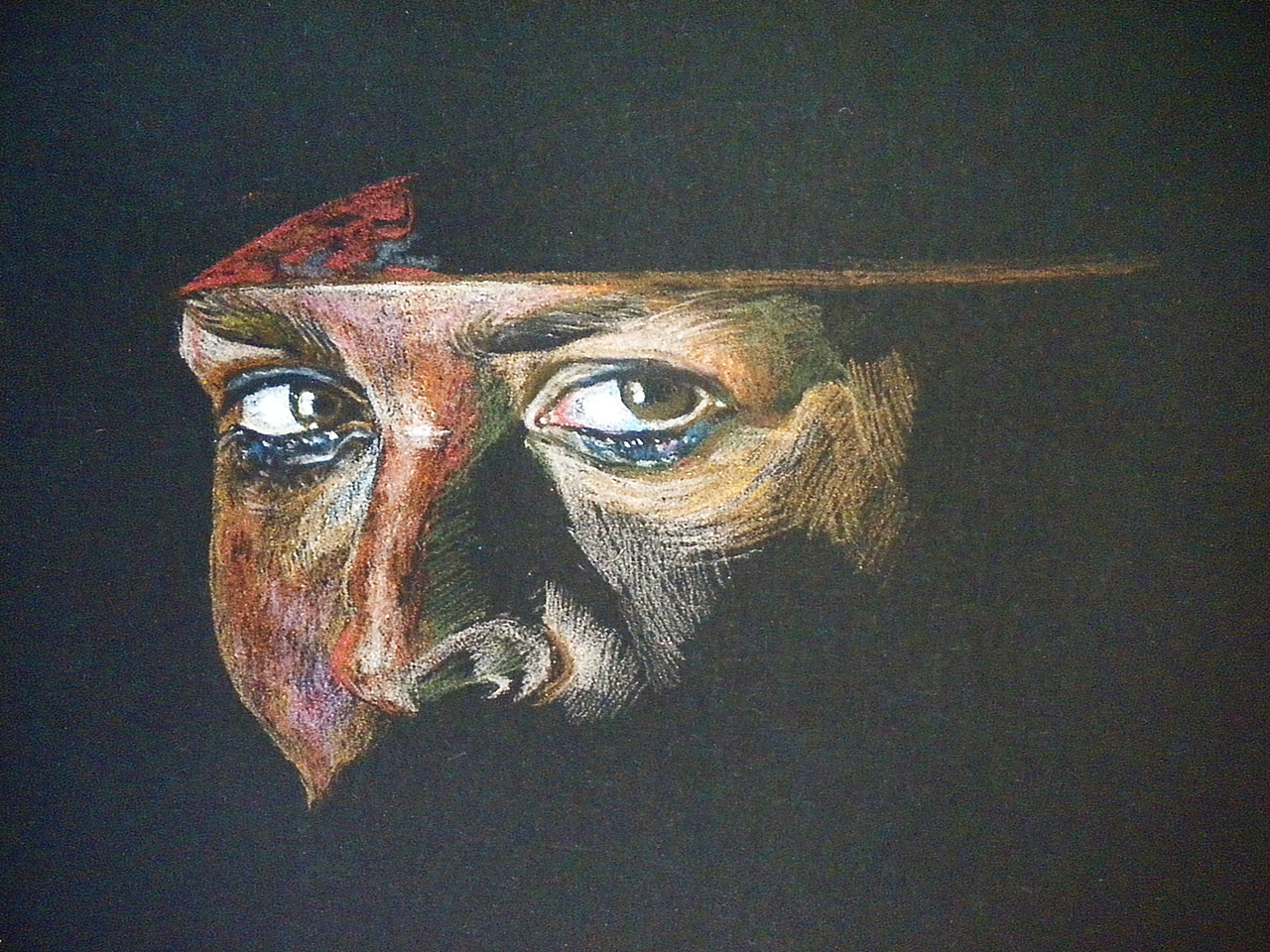 我喜欢从眼睛画起,然后往下推着画。