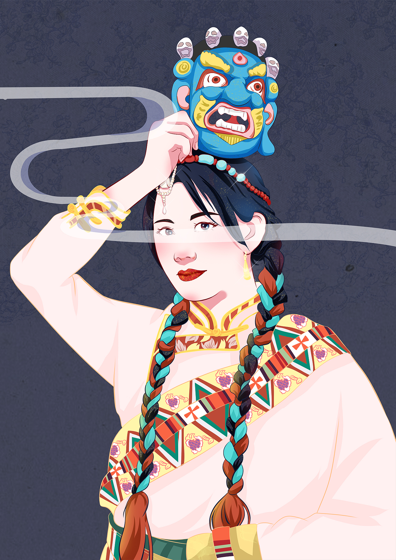藏族女子录（图ZMjM0Njk1ODgw） - 艺术插画 - 站酷设计师糖醋Tang原创素材 - 站酷ZCOOL