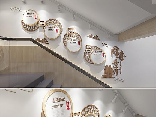 企业楼梯文化墙