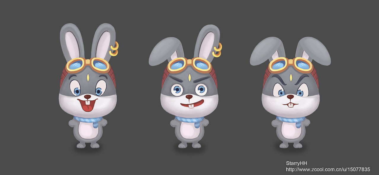 兔子形象,表情设计.及有一套换装.
