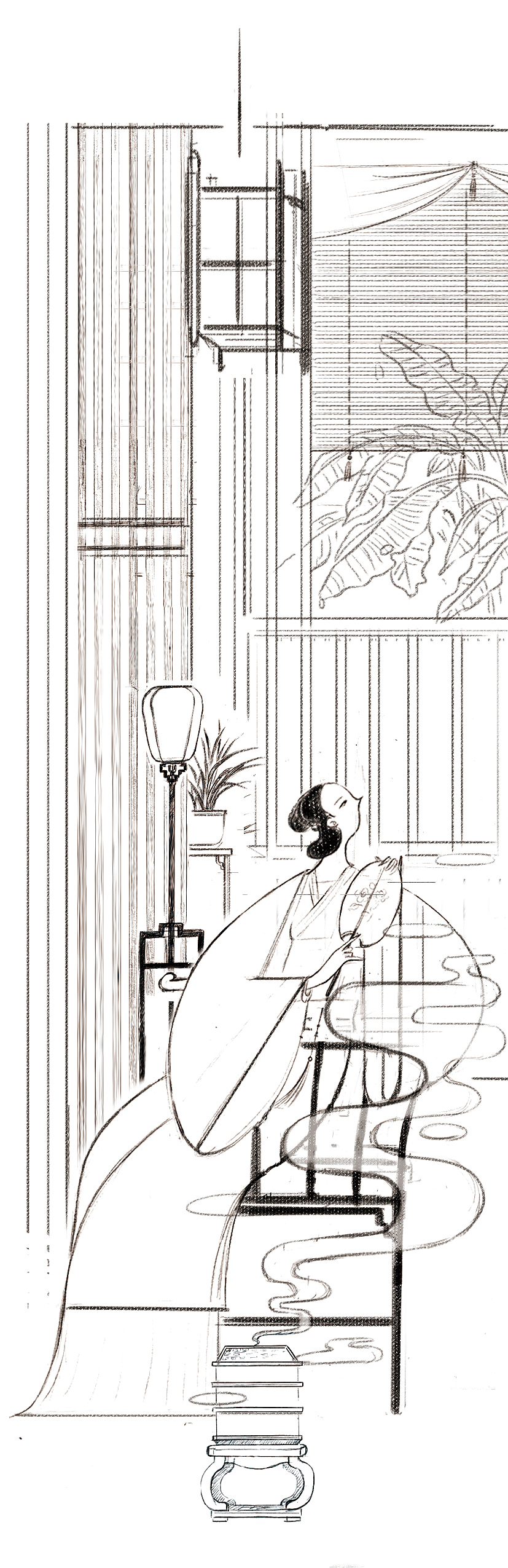 窗前谁种芭蕉树,阴满中庭。