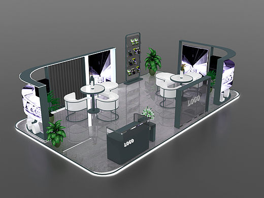 深色 现代 展台 展厅