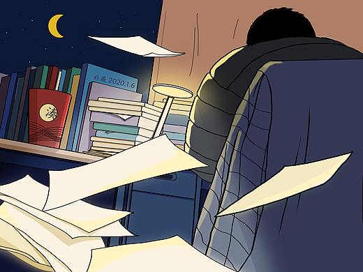 工作到半夜的男神