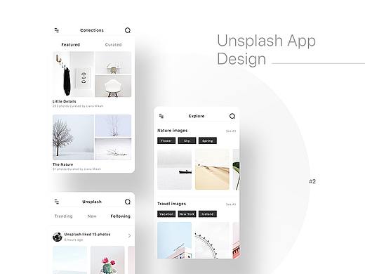 Unsplash App Design