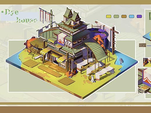 場景建筑 學(xué)習(xí)的時候畫的小圖，挺久了（個人主頁-ZMzg1NjAwNDA=） - 其他 - 站酷設(shè)計(jì)師叫黑貓的哥斯拉原創(chuàng)素材 - 站酷ZCOOL