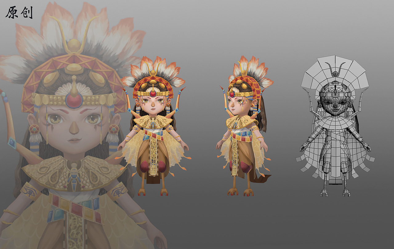 3d游戏建模角色手绘模型