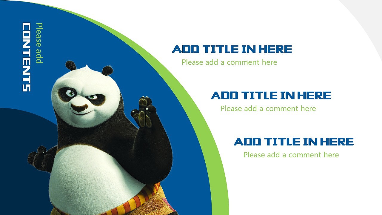 功夫熊猫3灰色的风免费ppt模板