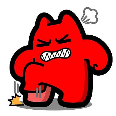 r42【魔鬼猫表情-跺脚】#全身 生气 跺脚 踩 ip 动漫 魔性 斗图