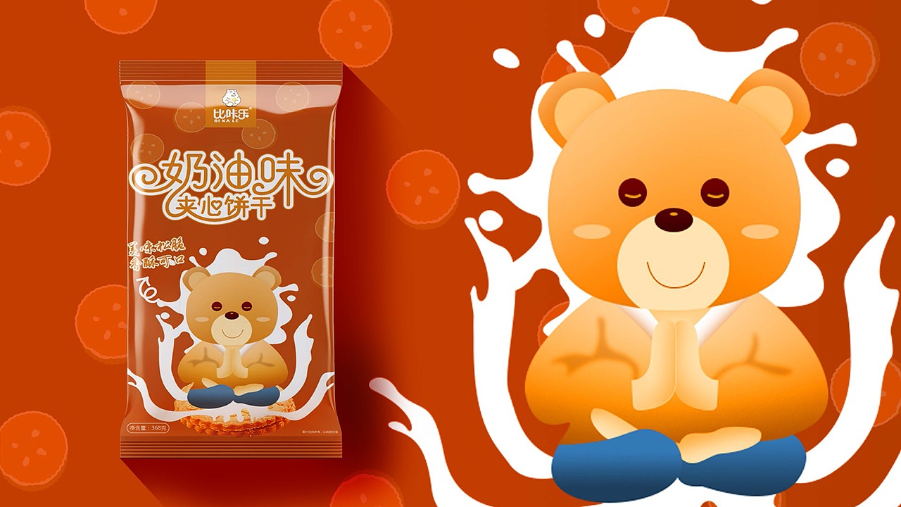 奶油味夹心饼干包装设计