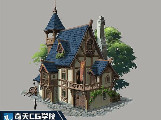 原画建筑单体设计-郑巍