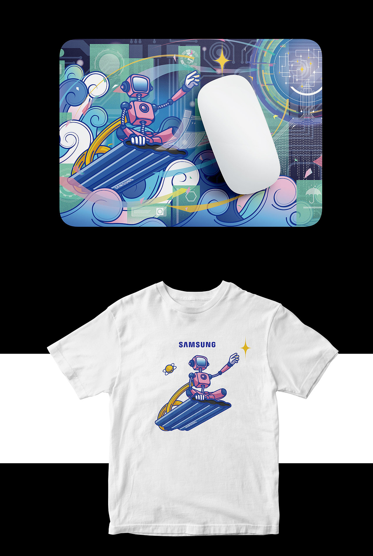 三星T7 Shield创意海报设计 | 乘浪而行