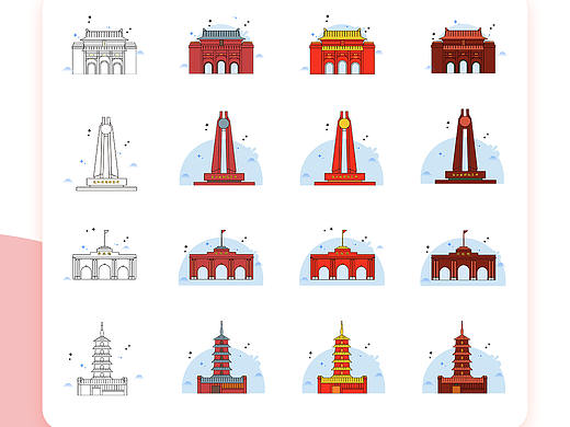 南京地标建筑图标
