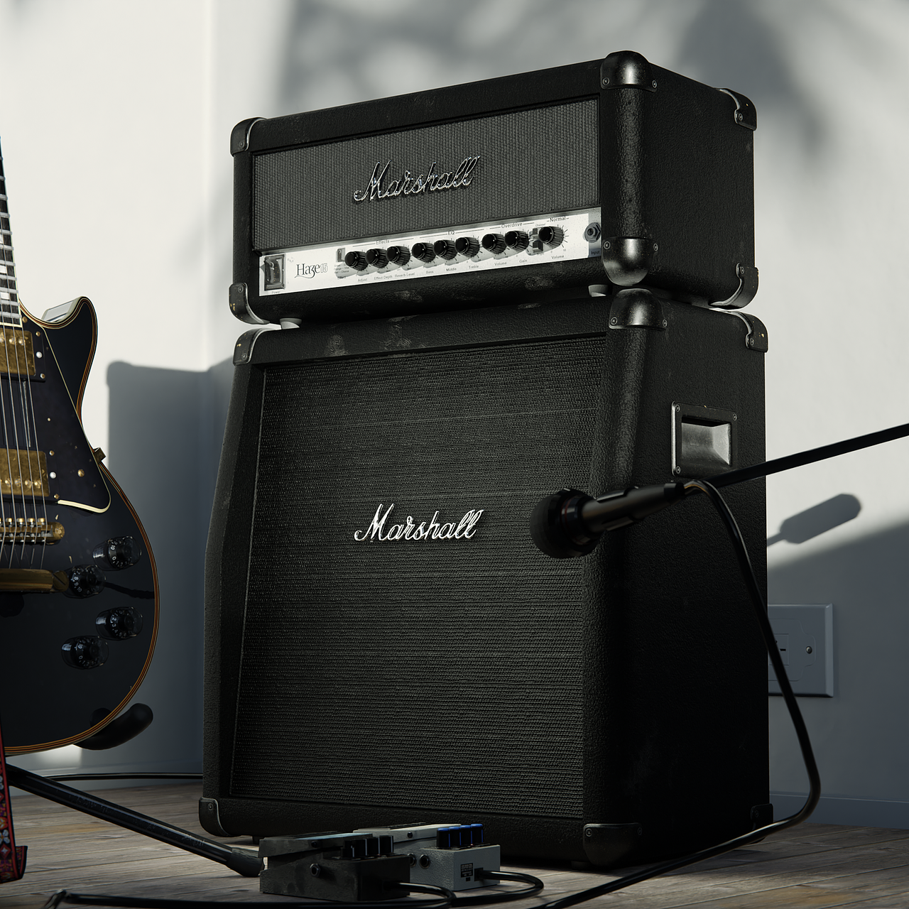 Gibson Les Paul黑美人电吉他 - Blender渲染（图ZMjgxMDczMTk2） - 产品 - 站酷设计师猫王阿祖原创素材 - 站酷ZCOOL