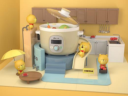 c4d小熊电器画册创意图