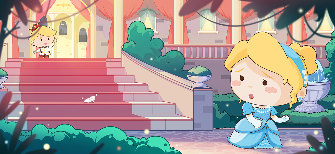 《灰姑娘》（图ZMjc0MjQzNTYw） - 儿童插画 - 站酷设计师强仔丶原创素材 - 站酷ZCOOL