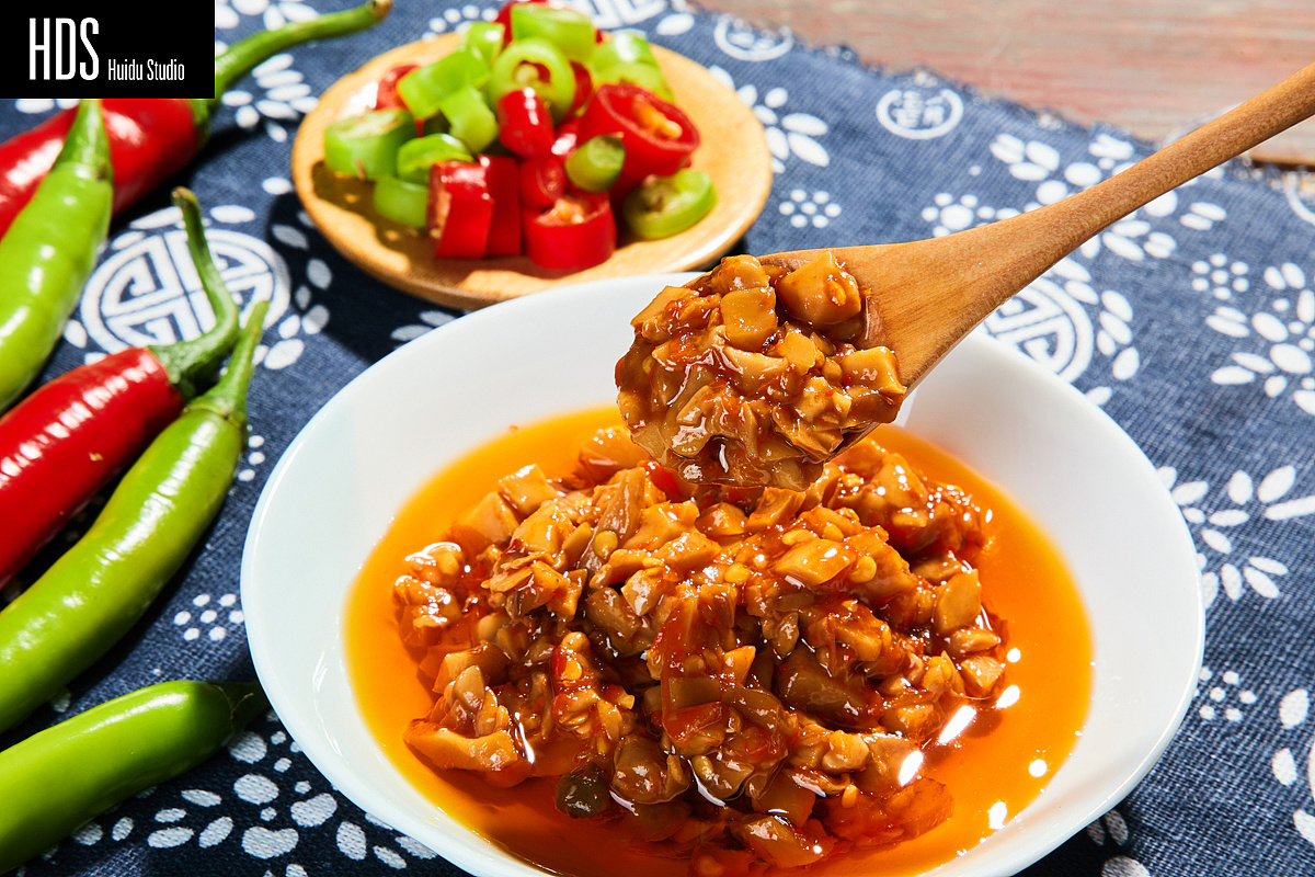 香菇酱产品静物场景图拍摄