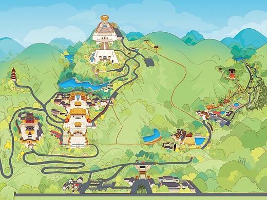 大香林·兜率天景区手绘地图