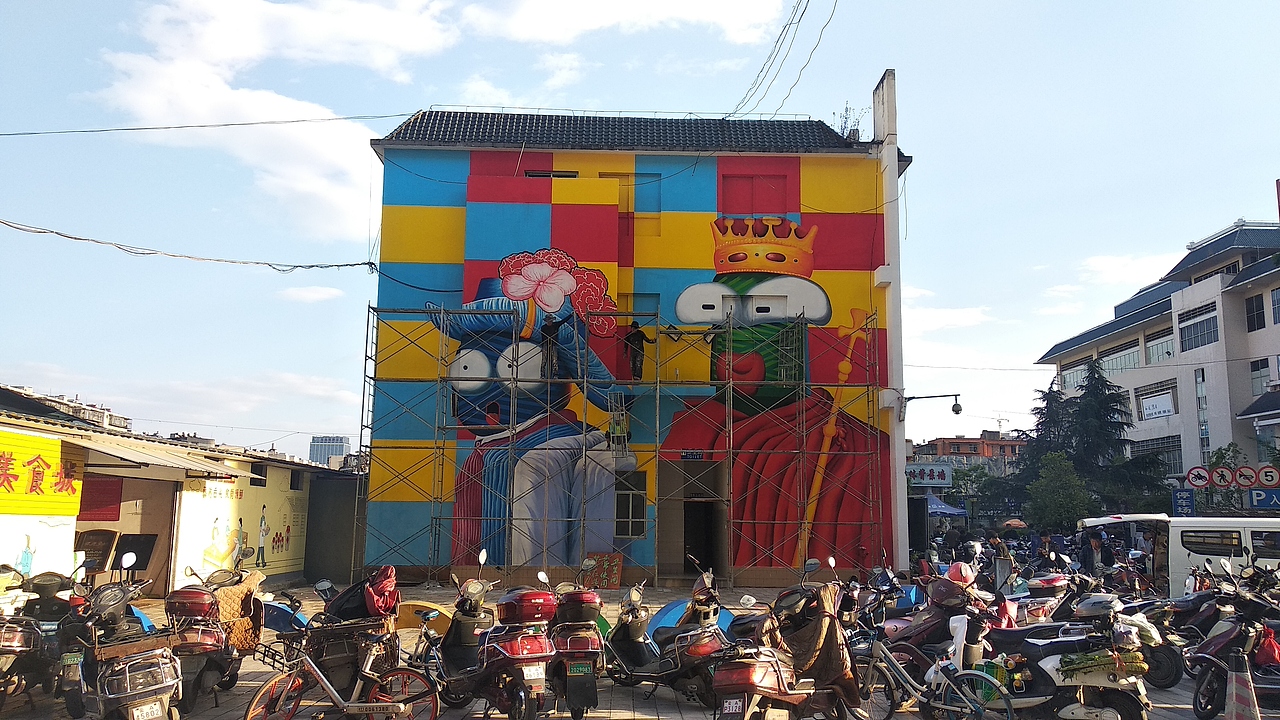 昆明云纺商业区文创改造墙体彩绘装置彩绘墙绘手绘项目（图ZMTU2MTkyODQ4） - 其他手工艺 - 站酷设计师云南锦泰彩绘原创素材 - 站酷ZCOOL