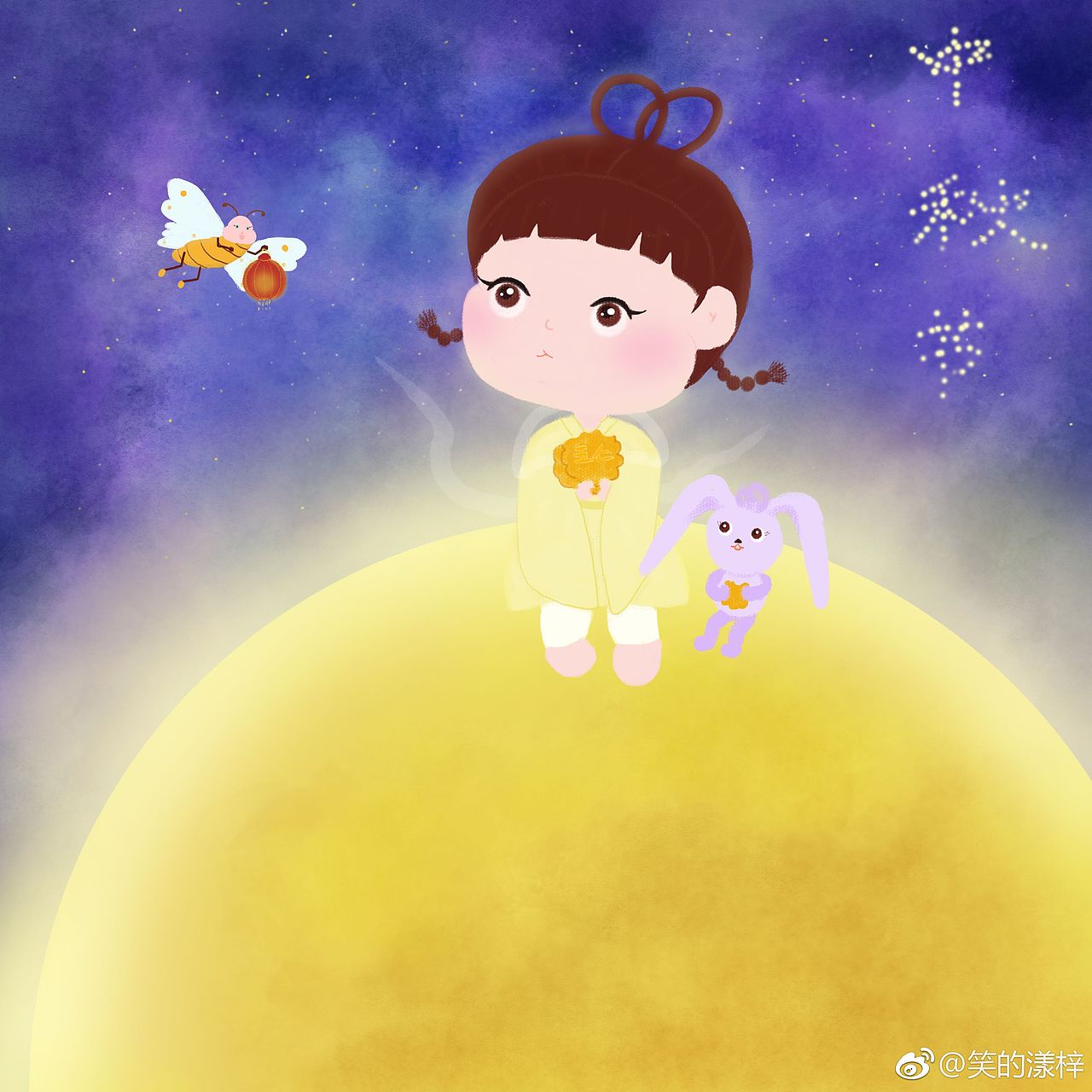 中秋节（图ZMTI4NDQzMDky） - 儿童插画 - 站酷设计师YA妞YA仔小YAYA原创素材 - 站酷ZCOOL