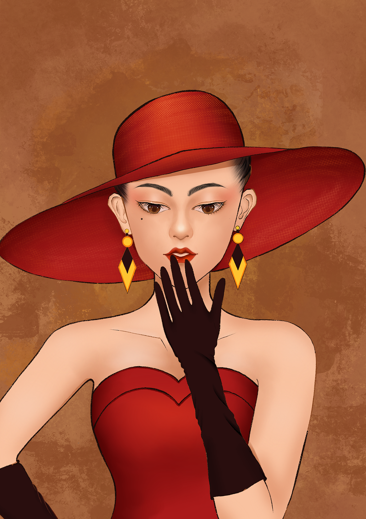 戴帽子的女人（图ZMjc1OTM3ODY0） - 创作习作 - 站酷设计师洛舒原创素材 - 站酷ZCOOL
