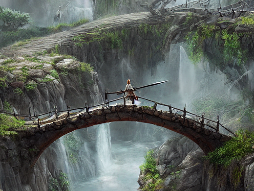 #AI創(chuàng)作實(shí)驗(yàn)室#古橋細(xì)雨劍客（個(gè)人主頁(yè)-ZNjIzODg0OTI=） - AI作品 - 站酷設(shè)計(jì)師文曉港原創(chuàng)素材 - 站酷ZCOOL