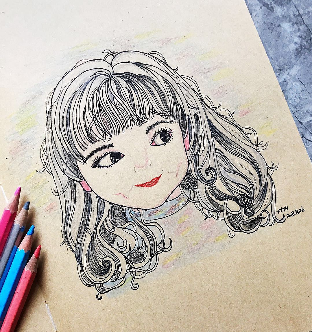 美人系列（图ZMTI4OTQwNDk2） - 创作习作 - 站酷设计师英子手绘插画控原创素材 - 站酷ZCOOL