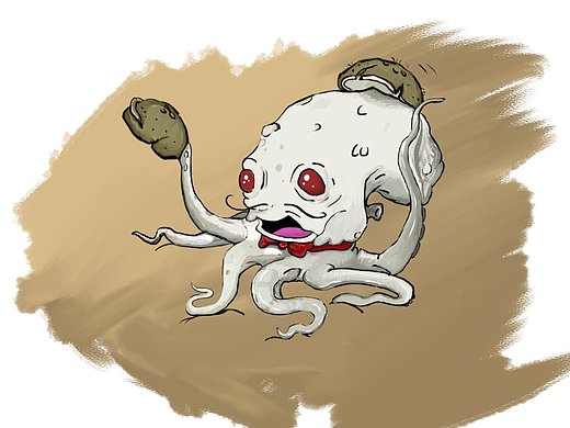 3年前大蛋花插画-创作习作章鱼3年前擂猴601028插画-游戏原画章鱼3年