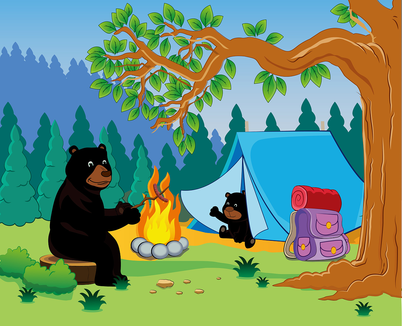 手绘熊|插画|商业插画|困倦的西瓜皮 - 原创作品 - 站酷 (zcool)