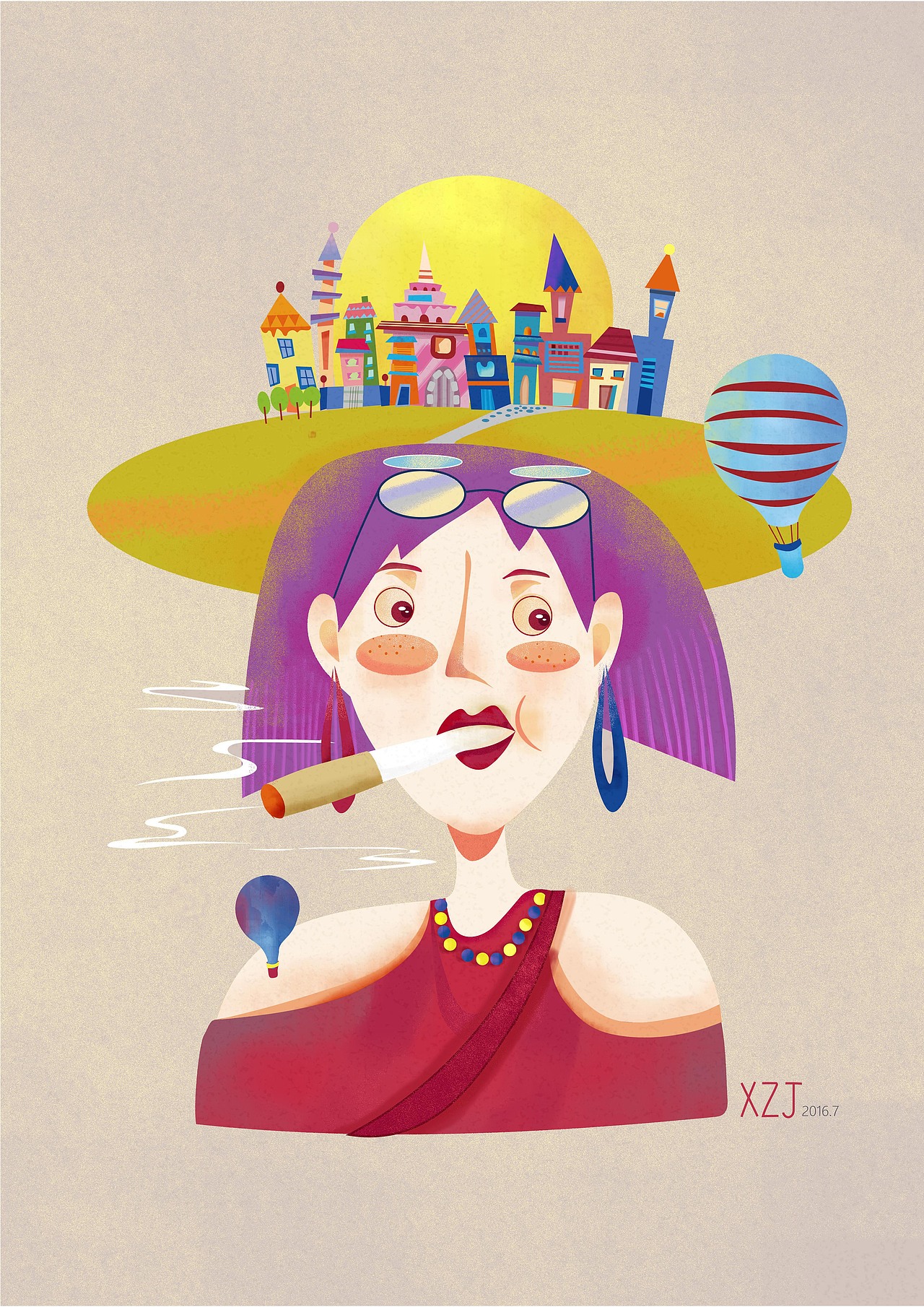 插画合集:用色彩讲诉人与自然的故事(图ZNjAwMTI4NTY=) - 创作习作 - 站酷设计师tsezee原创素材 - 站酷ZCOOL