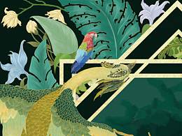 手繪原創(chuàng)絲巾/鳳凰元素