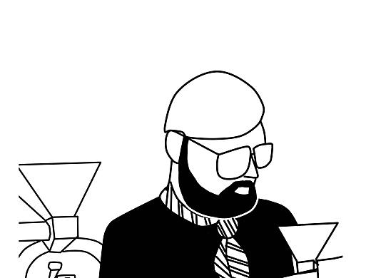 咖啡店黑白插画组图