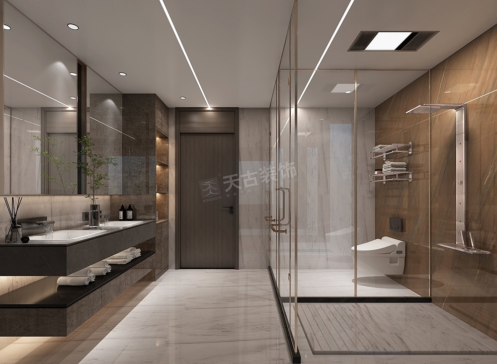 万科十七英里大平层装修方案,轻奢风格大平层设计图