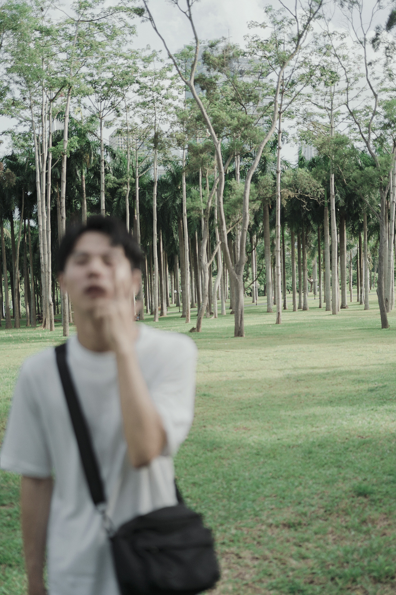 男生公园外景人像