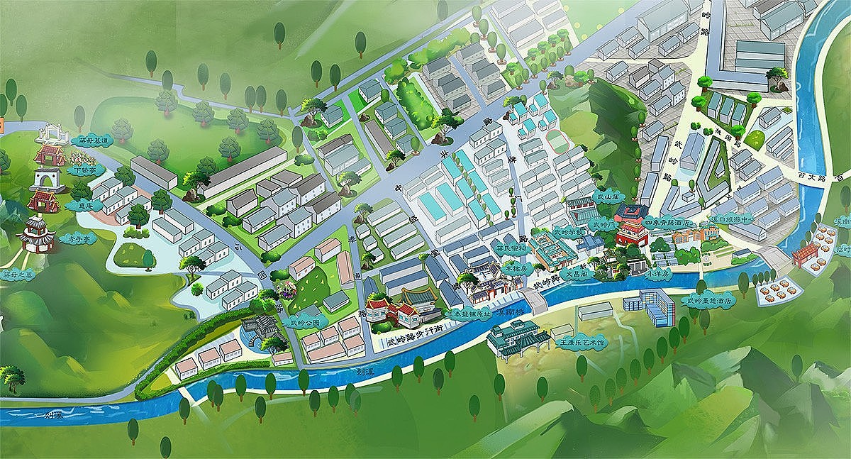 AAAAA景区手绘地图制作导航图制作卡通地图制作