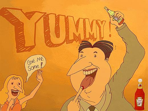 [插画]为吃番茄酱他竟然······（个人主页-ZMzAxMTAzNDg=） - 创作习作 - 站酷设计师粘哒虾仁原创素材 - 站酷ZCOOL