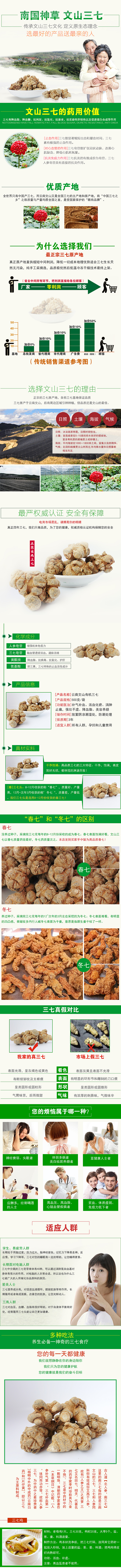 云南三七详情页描述(精品设计)