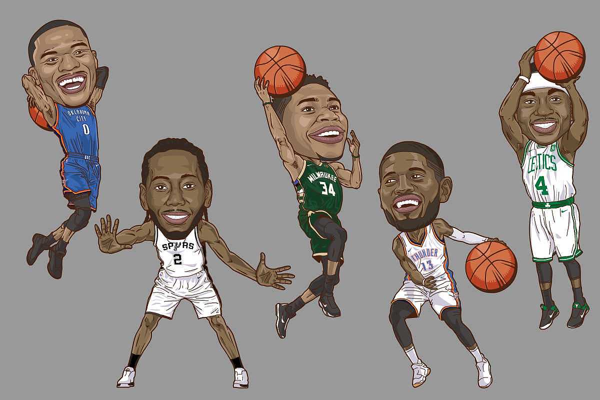 nba playzone 球星卡通造型Ⅱ|动漫|单幅漫画|bjao_原创作品-站酷