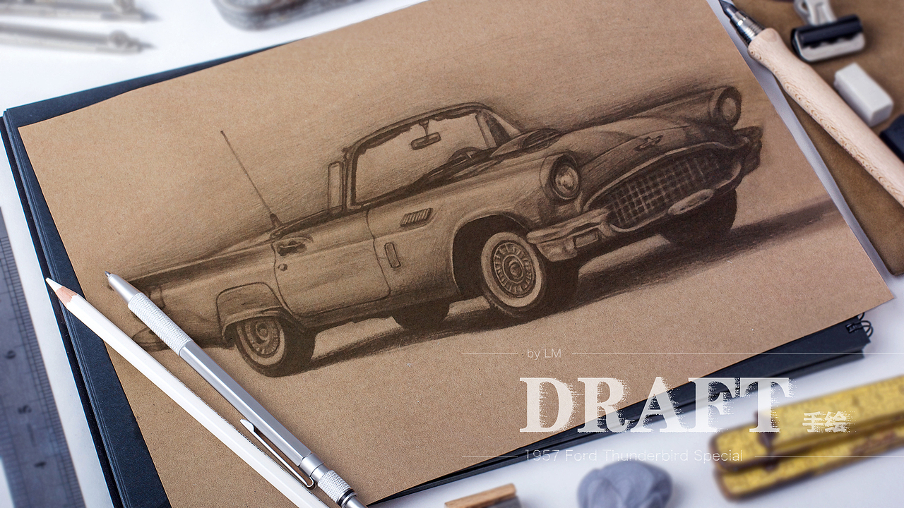 素描手绘。手绘大概形状及明暗关系。