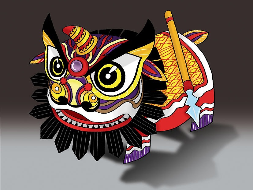 岭南狮魂～点头醒狮纸模型（图ZMTk2MTUxMTQw） - 其他手工艺 - 站酷设计师文西佛山原创素材 - 站酷ZCOOL