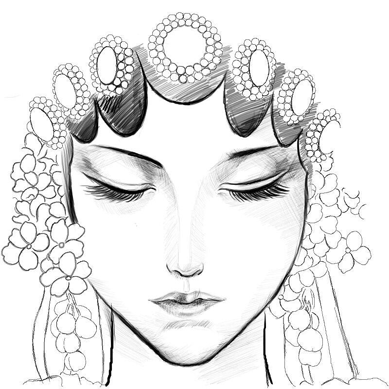 京剧脸谱素描