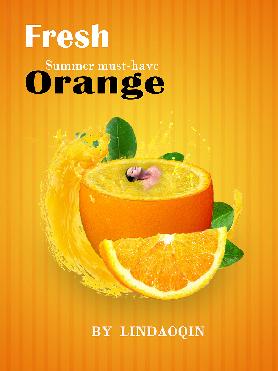 水果海报-夏天橙子海报-夏天菠萝海报
