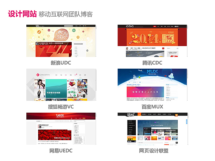 这些都是大的互联网公司的设计团队的博客，我在上面经常看些分享的设计文章，会很有收获.