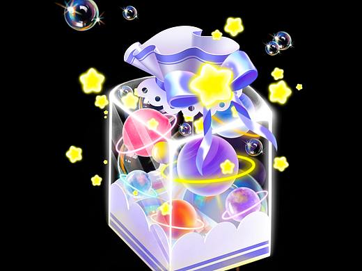 星光彩虹糖水母插画图标ui动效直播礼物练习