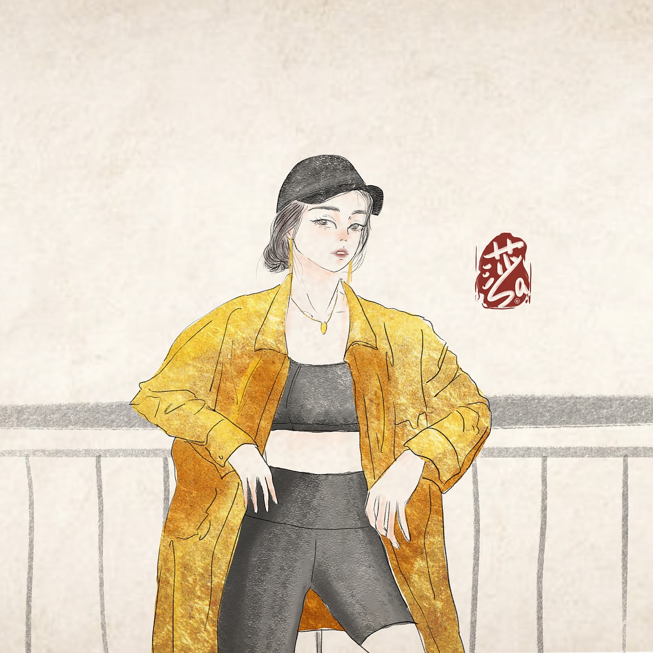 戴帽子的妞